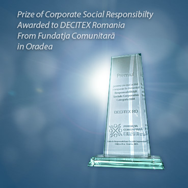 prize of Corporate Social Responsability awarded to Decitex Romania